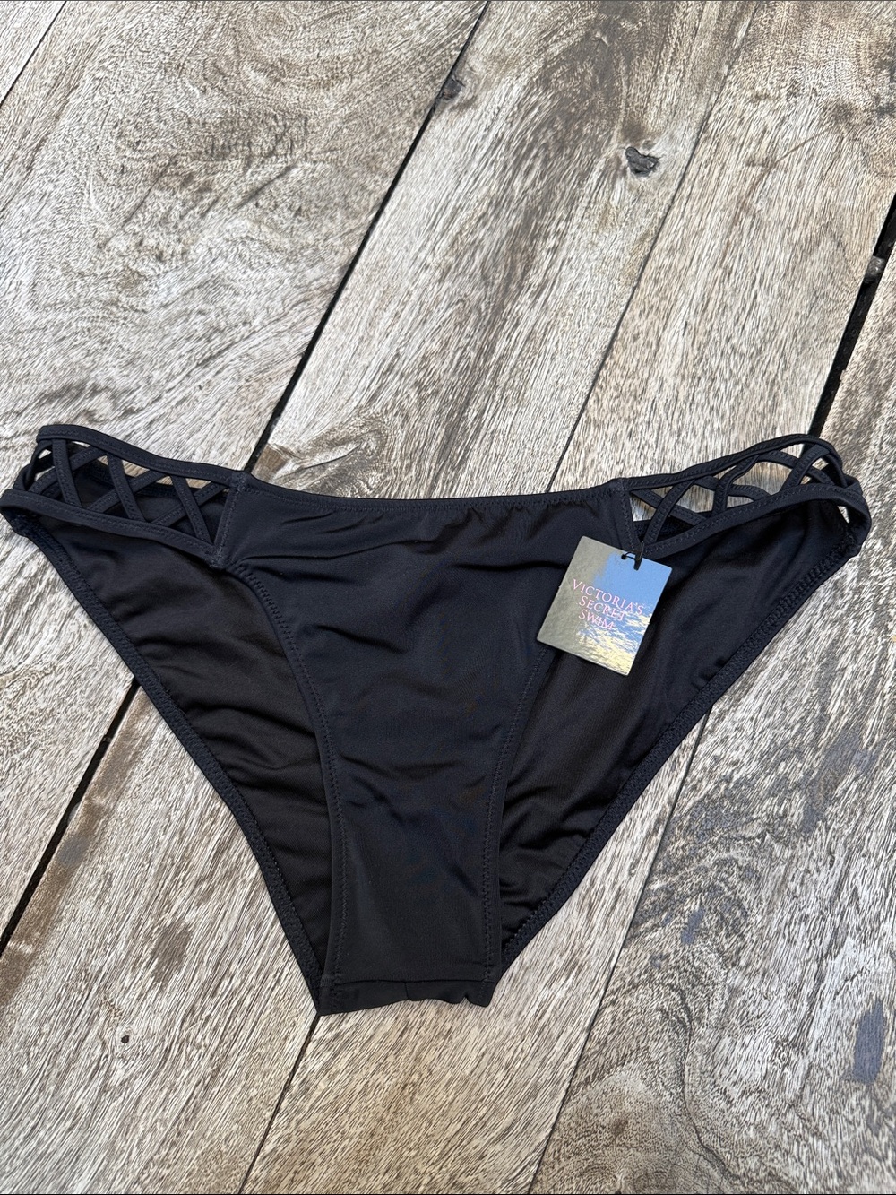 NEW Victoria's Secret Black Cutout Bikini Bottom